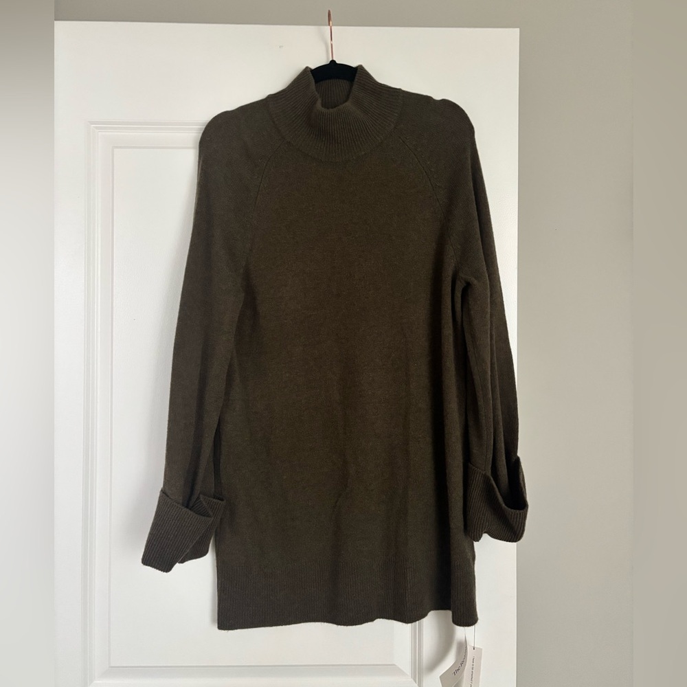 Reformation Tate Regenerative Wool Sweater Dress in Kelp (S) NWT